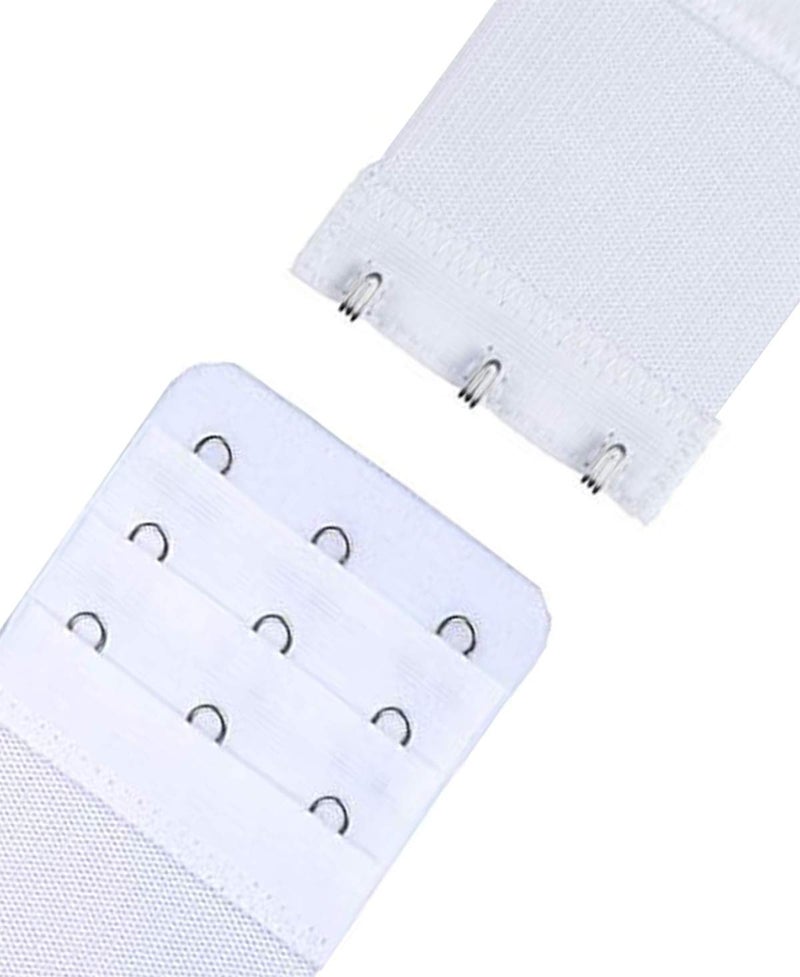 KTOBTEL Bra Extender 3 Hooks 3 Rows Elastic Bra Band Hook Strap Extensions for Women, Pack of 4 (White) - Image 2